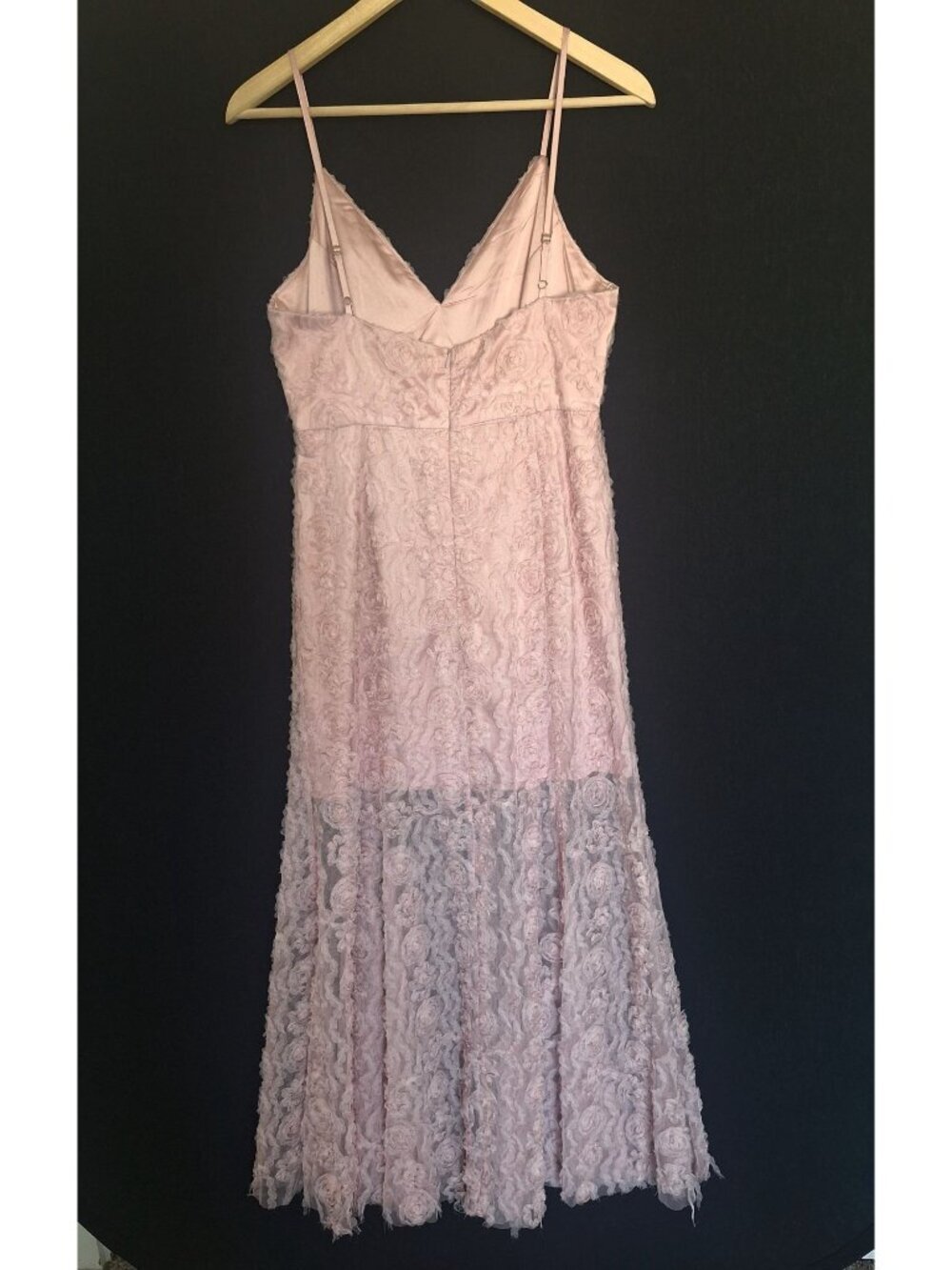 π The Clothing Company Pink Rosette Lace Maxi Dress Size M Romantic Fairycore F - Picture 7 of 8